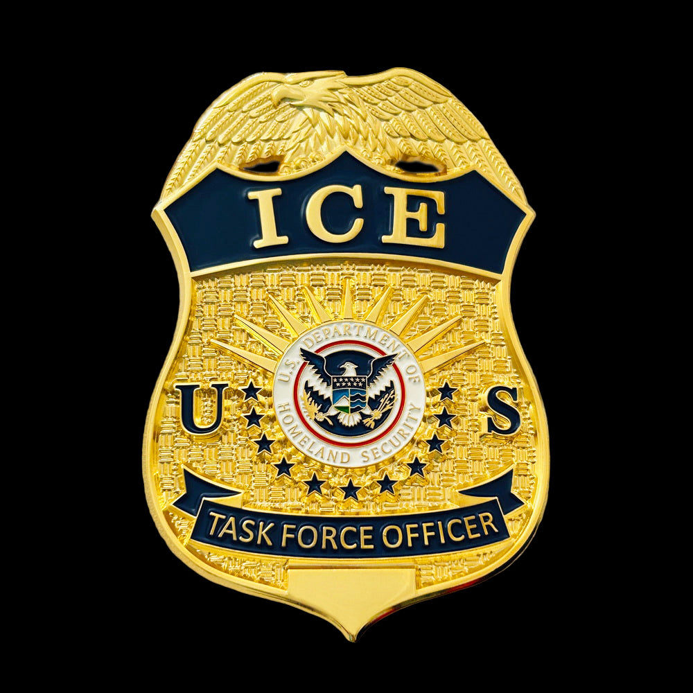 US ICE TFO Task Force Officer Badge Gold