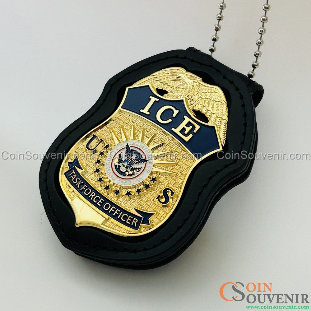 US ICE TFO Task Force Officer Badge Gold
