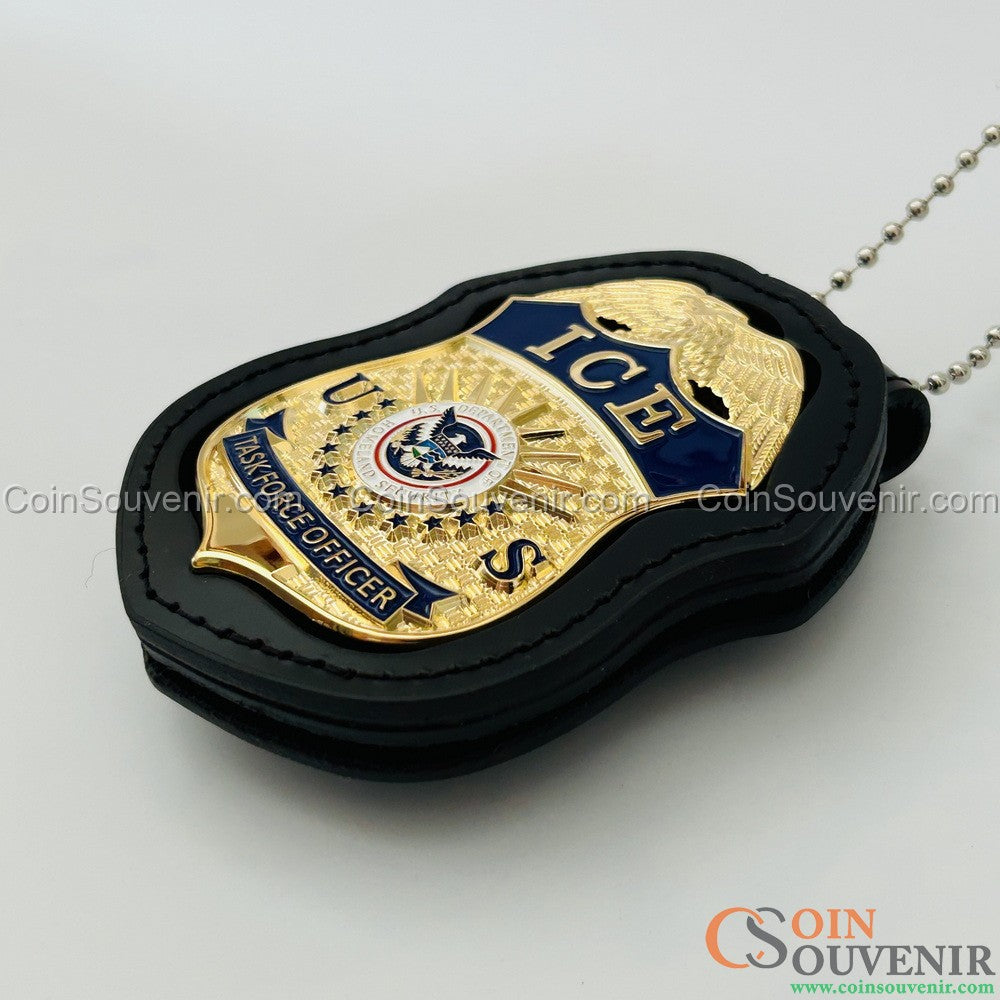 US ICE TFO Task Force Officer Badge Gold