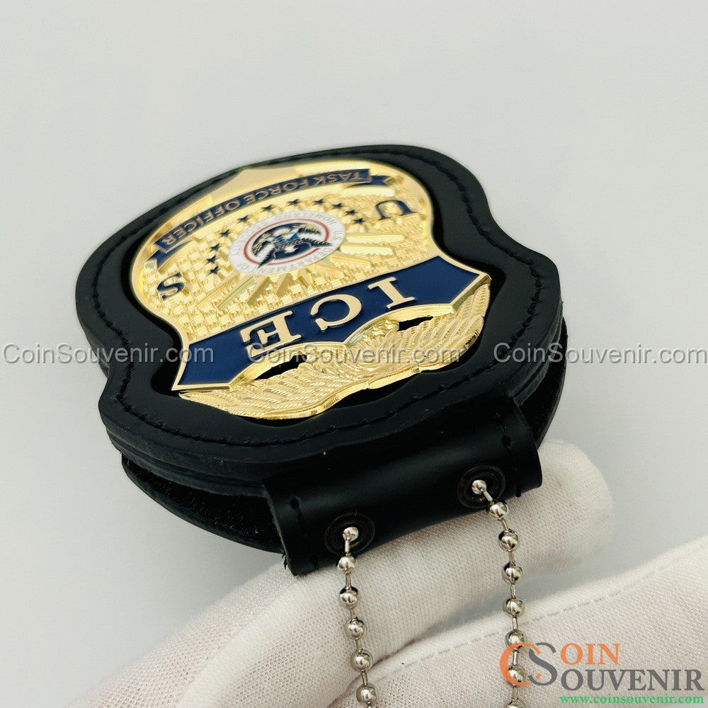 US ICE TFO Task Force Officer Badge Gold