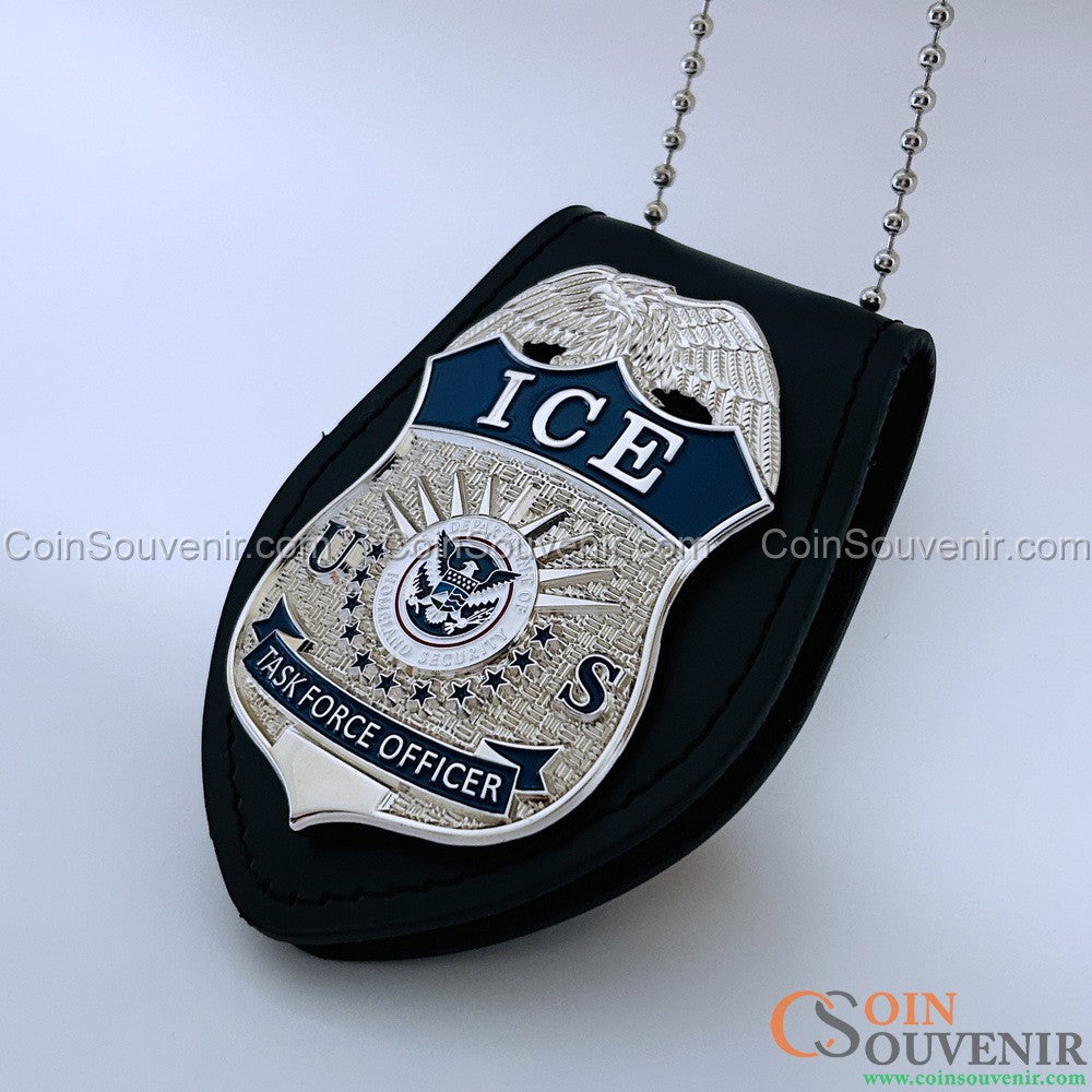 US ICE TFO Task Force Officer Badge Silver