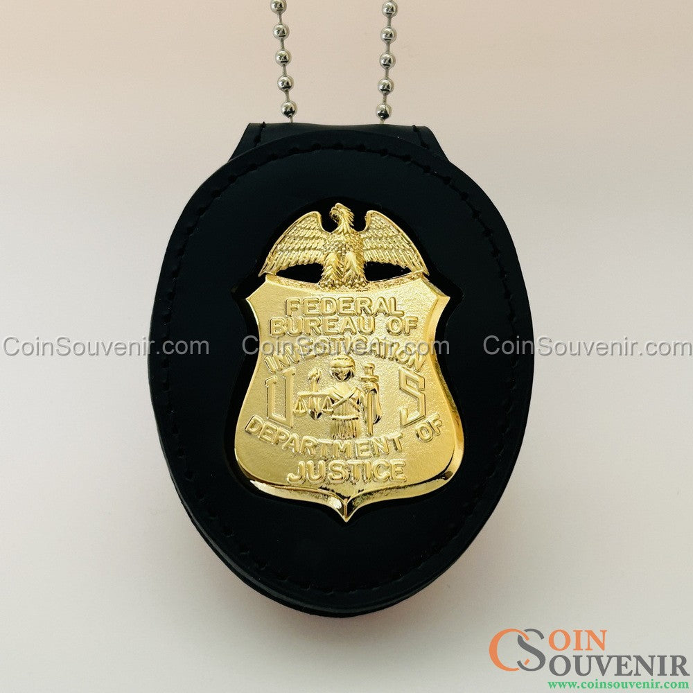 FBI Special Agent Wallet Badge Solid Copper Exact Replica