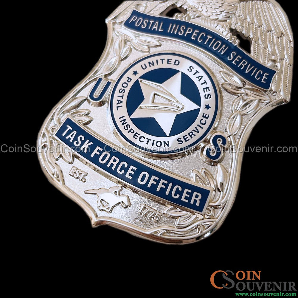USPIS TFO U.S. Postal Inspection Service Task Force Officer Badge Silver