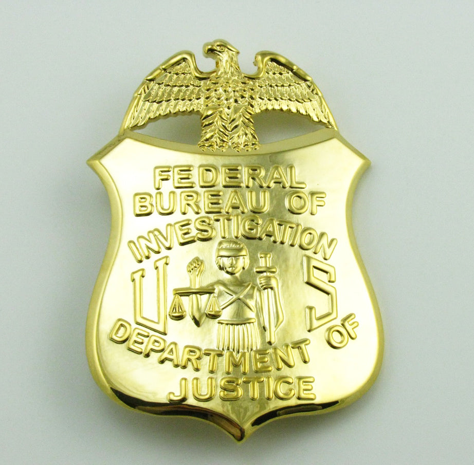 3 FBI U.S. Federal Bureau of Investigation Badges Set