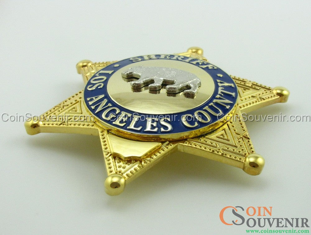 LASD Los Angeles County Sheriff Star Badge Customizable Solid Copper Insignia
