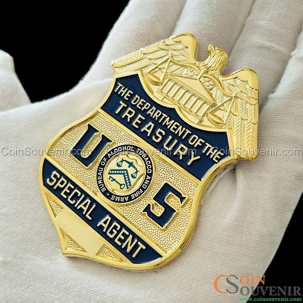 USDT U.S. Department of Treasury ATF Special Agent Flat Badge For Shadow Box