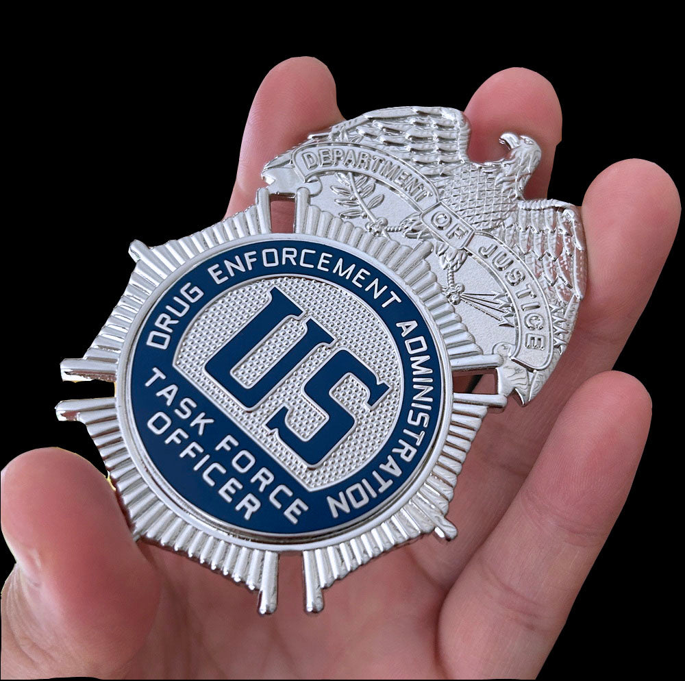 US DEA TFO Task Force Officer Badge Solid Copper Replica Movie Props