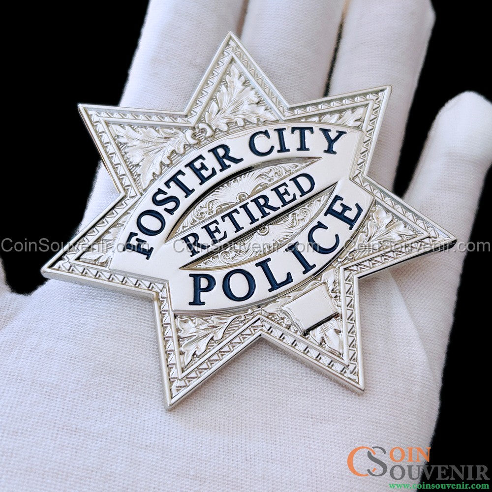 FCPD Foster City Police Retired Flat Star Badge