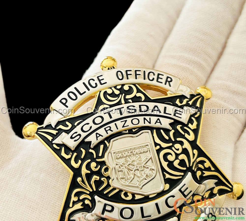 SPD Arizona Scottsdale Police Officer Badge Customizable number