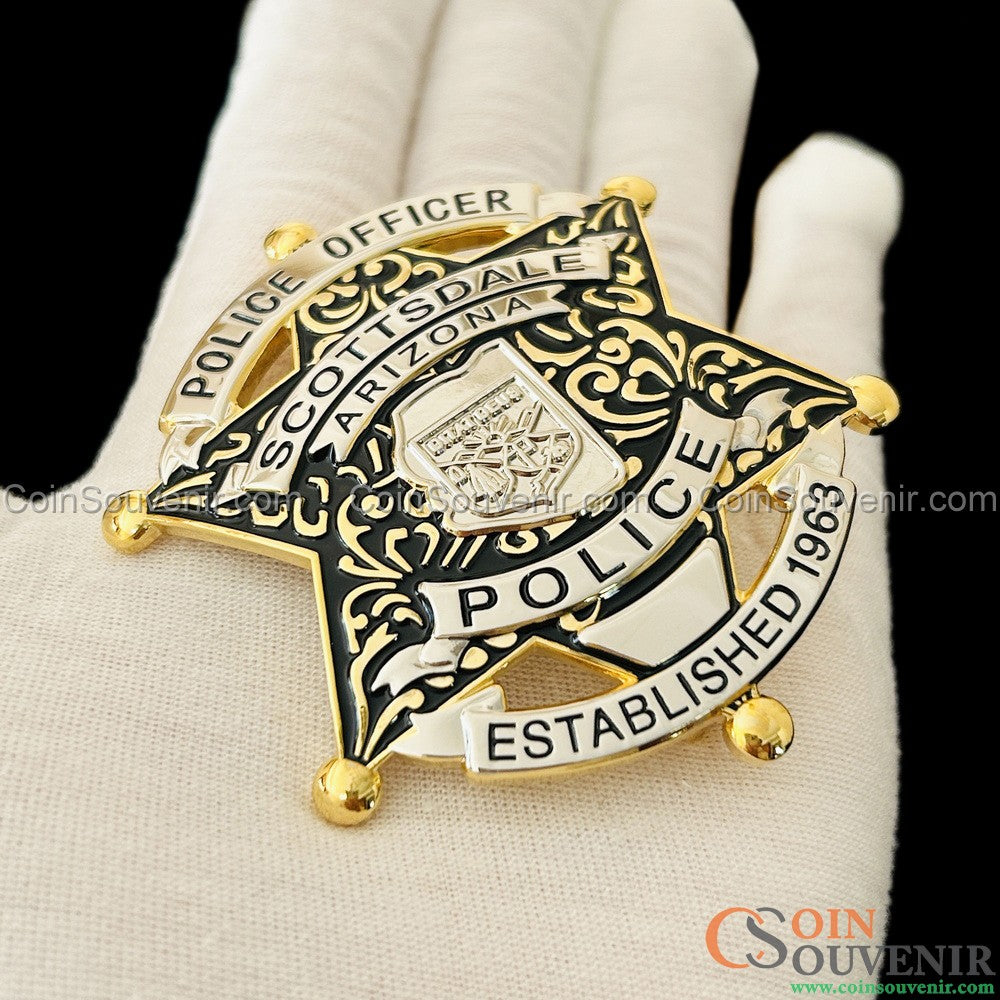 SPD Arizona Scottsdale Police Officer Badge Customizable number