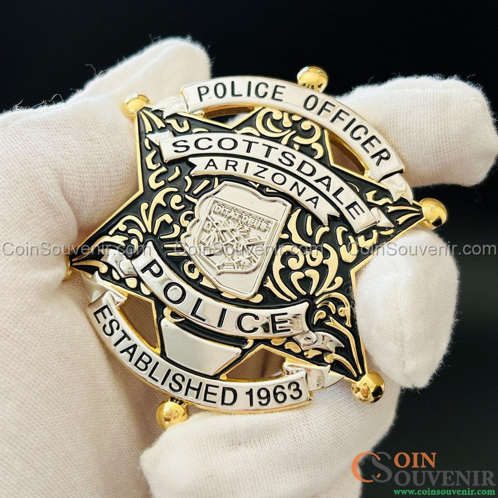 SPD Arizona Scottsdale Police Officer Badge Customizable number