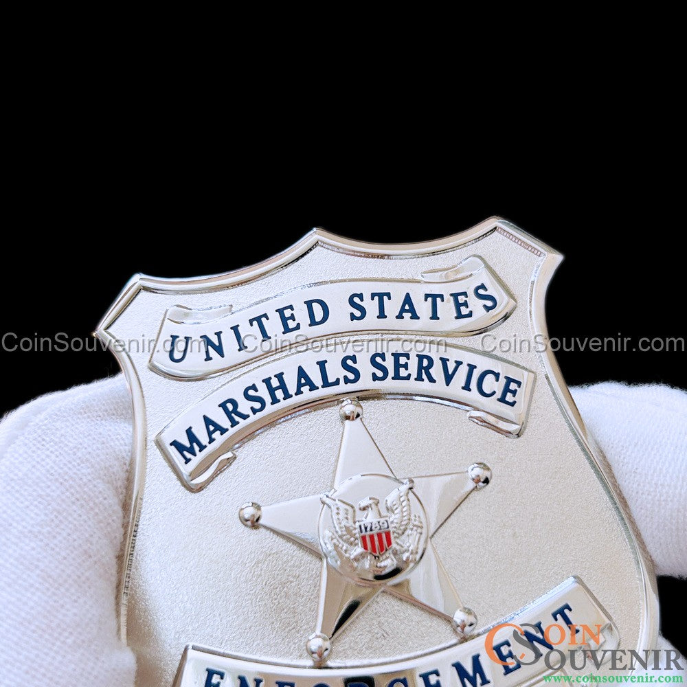 USMS Enforcement Officer US Marshals Service Badge Silver