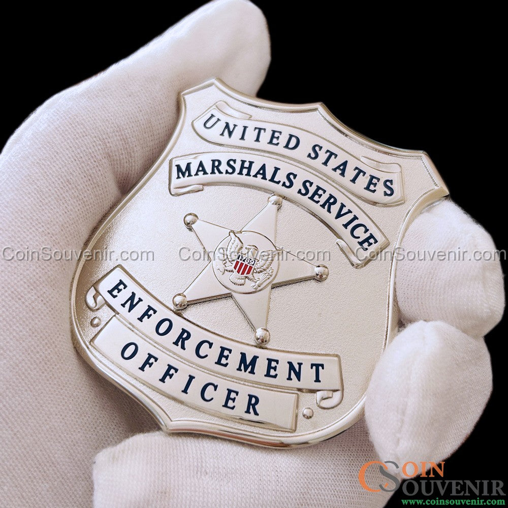 USMS Enforcement Officer US Marshals Service Badge Silver