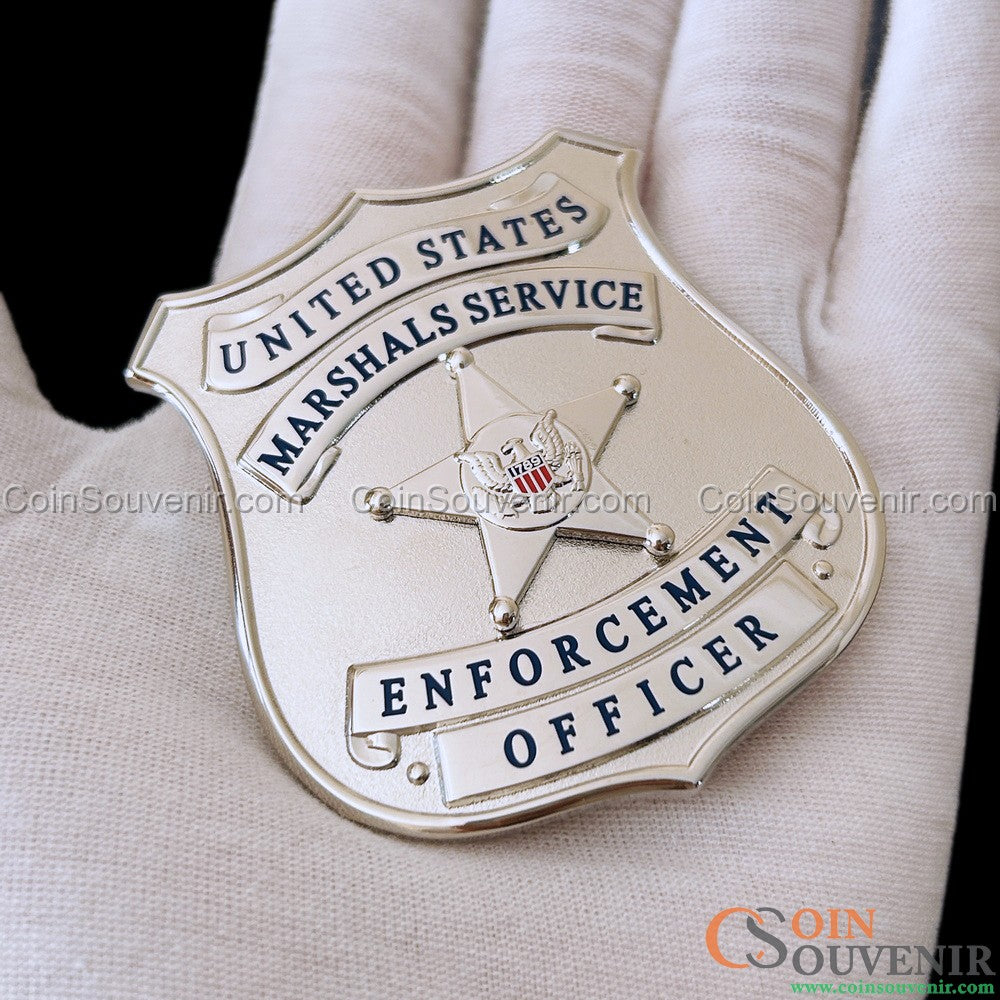 USMS Enforcement Officer US Marshals Service Badge Silver