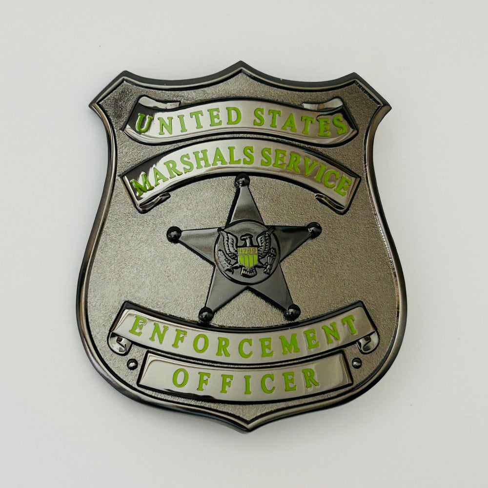 USMS Enforcement Officer US Marshals Service Badge Black Chrome