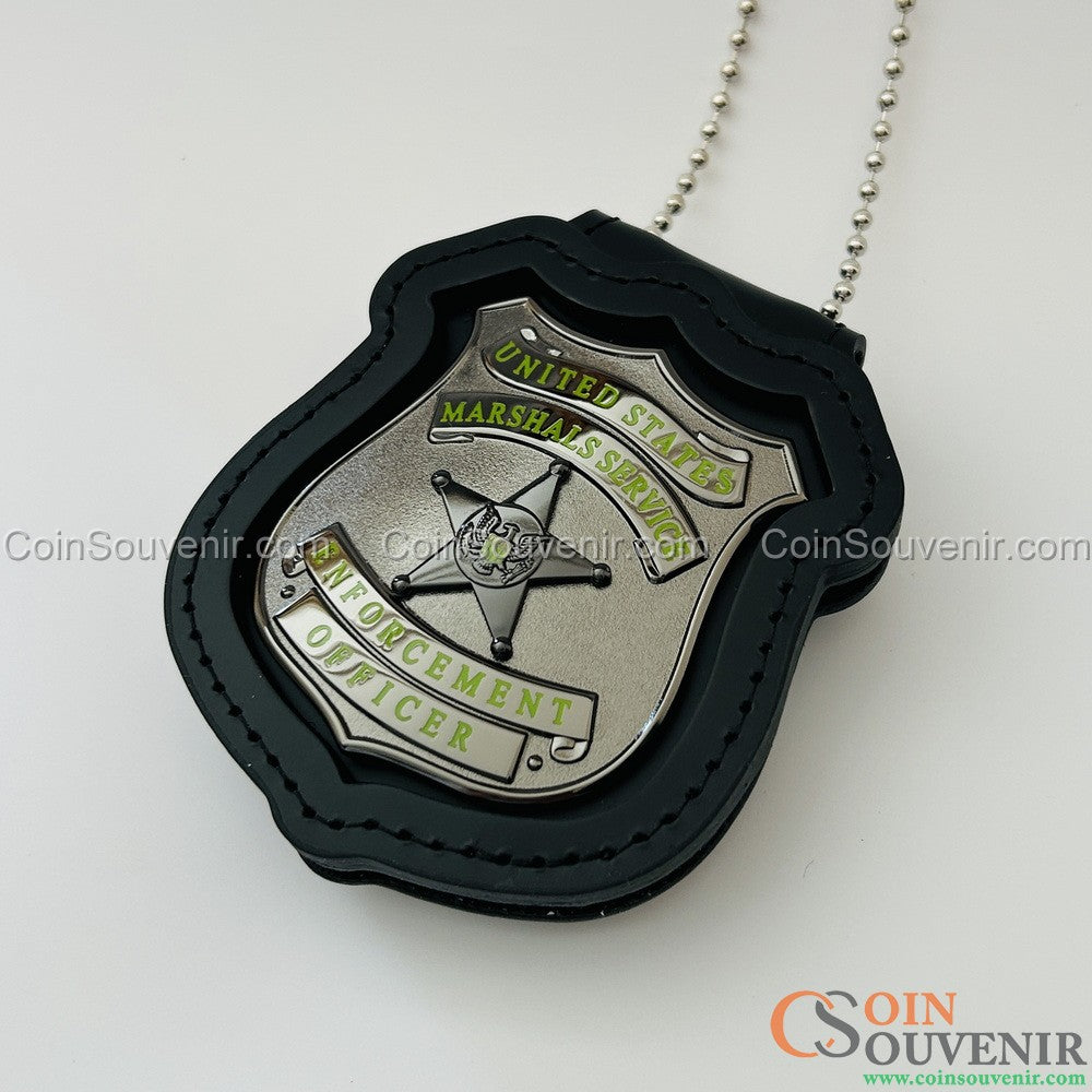 USMS Enforcement Officer US Marshals Service Badge Black Chrome