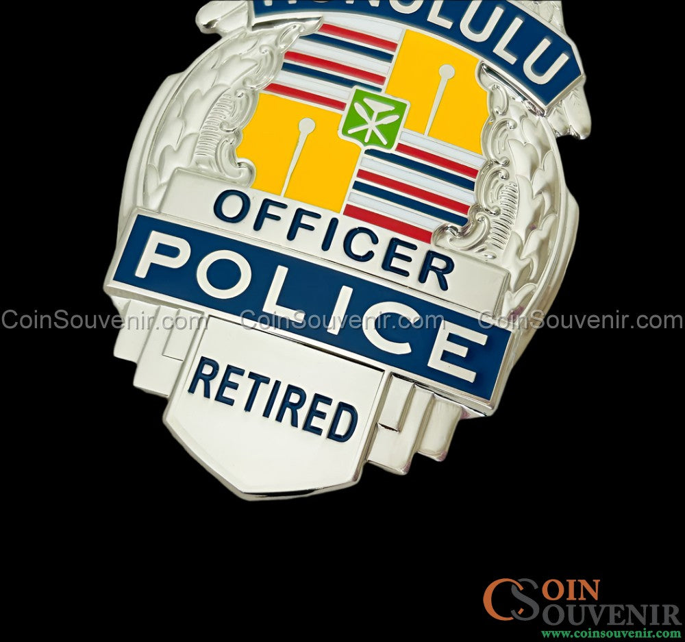 Retired HPD Honolulu Police Officer Badge Retirement Gift