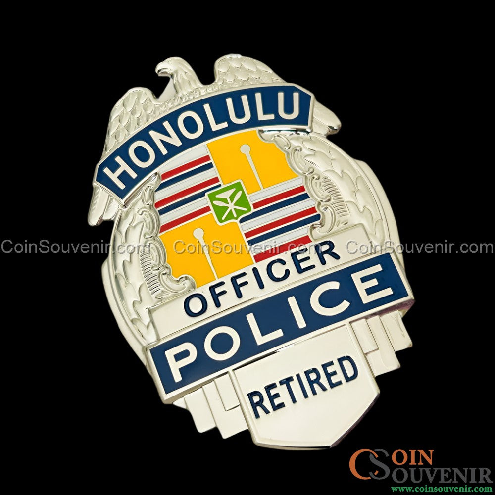 Retired HPD Honolulu Police Officer Badge Retirement Gift