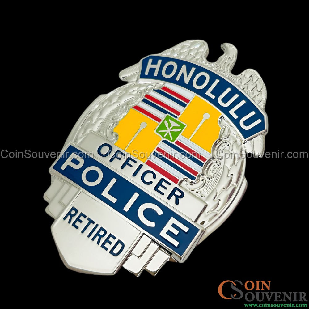 Retired HPD Honolulu Police Officer Badge Retirement Gift