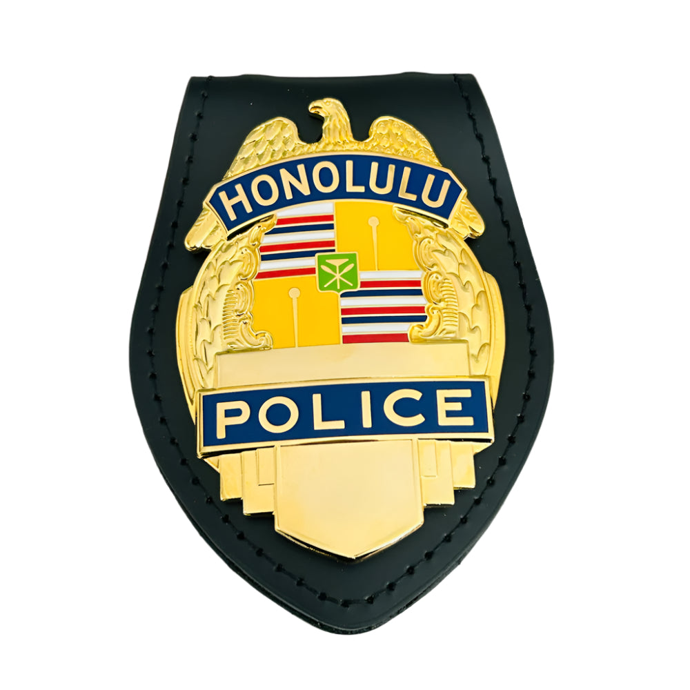Gold HPD Honolulu Police Badge Collector's Edition Customizable Rank & Number