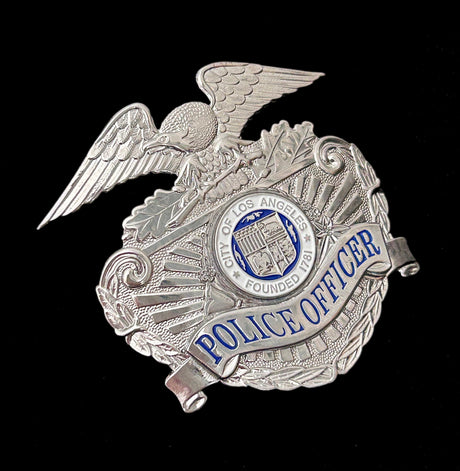 LAPD Los Angeles Police Officer Cap Badge Hat Insignia Replica Movie Props