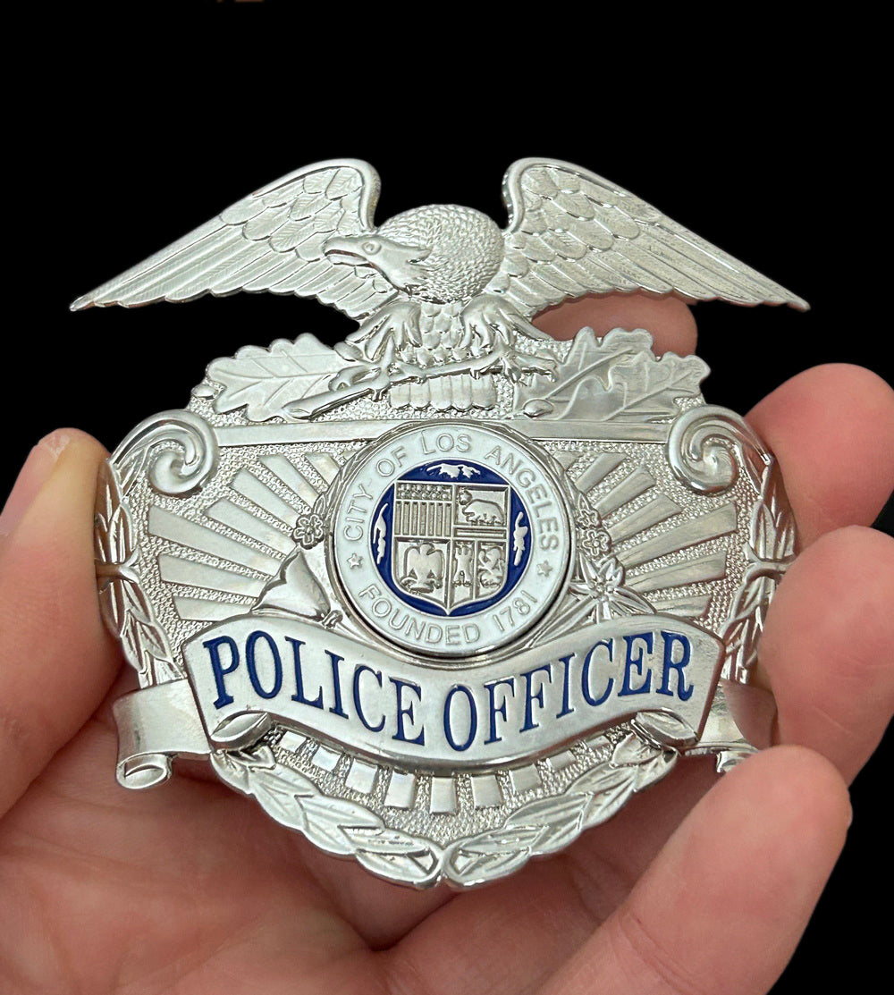 LAPD Los Angeles Police Officer Cap Badge Hat Insignia Replica Movie Props