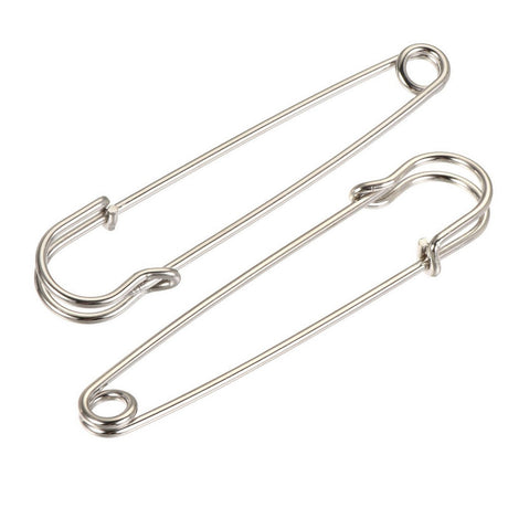 Safety Pins for NYPD badges Large Metal Pins Silver 2.99*0.63"