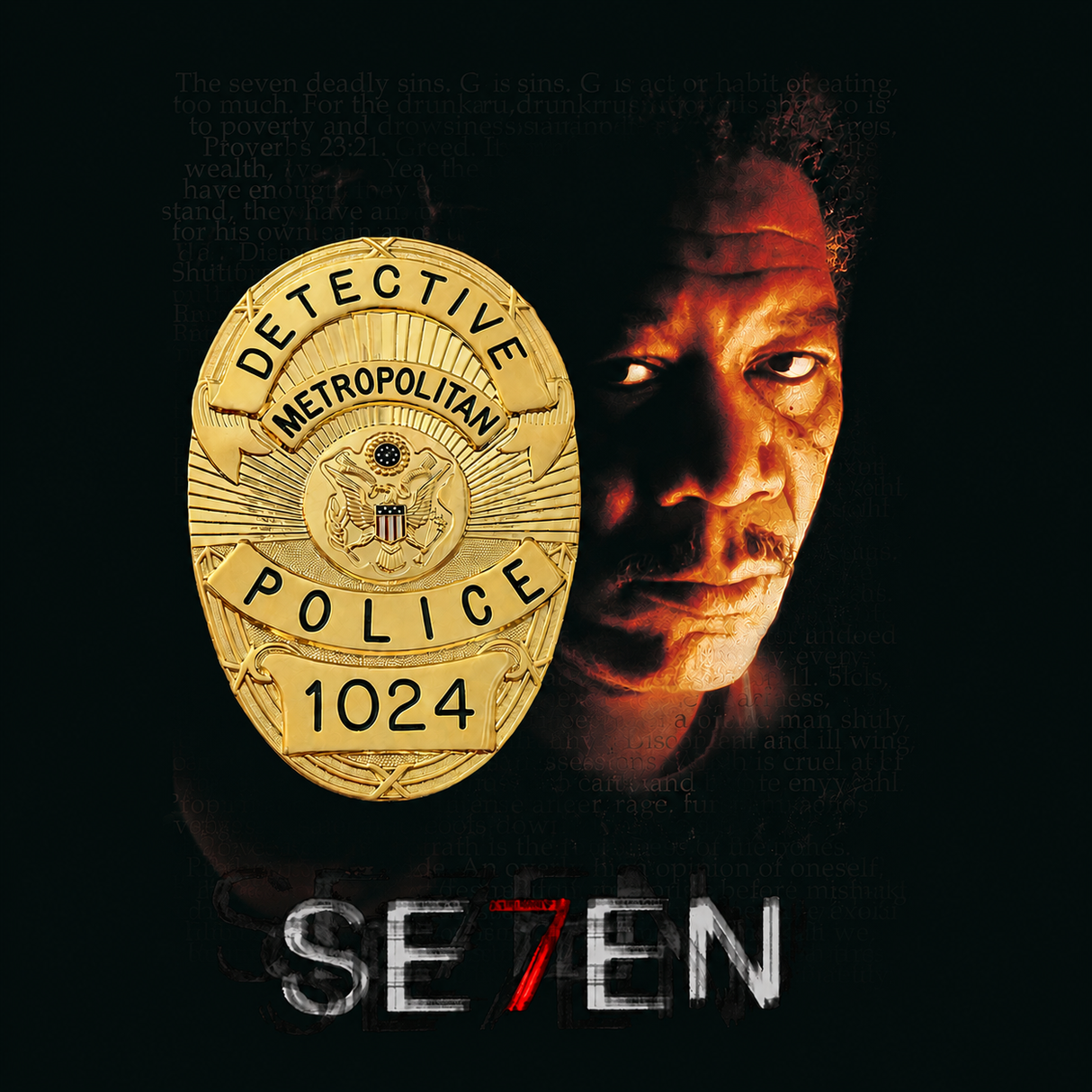 Se7en Detective William Somerset Police Badge Movie Prop