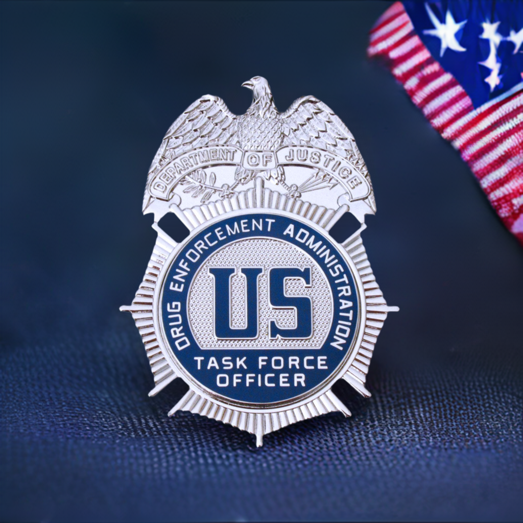 US DEA TFO Task Force Offiziersabzeichen, Replik aus massivem Kupfer, Film-Requisiten