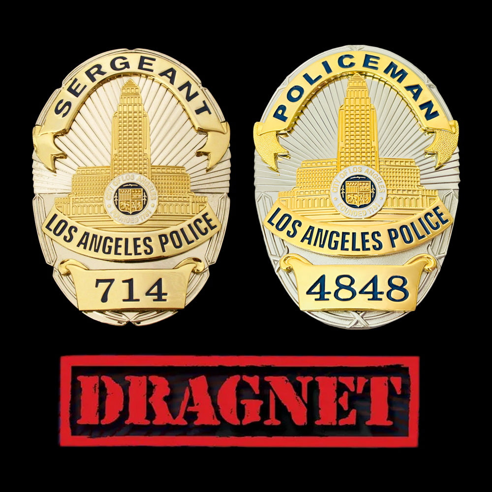 Dragnet Joe Friday #714 & Bill Gannon #4848 2Pcs Badges Set
