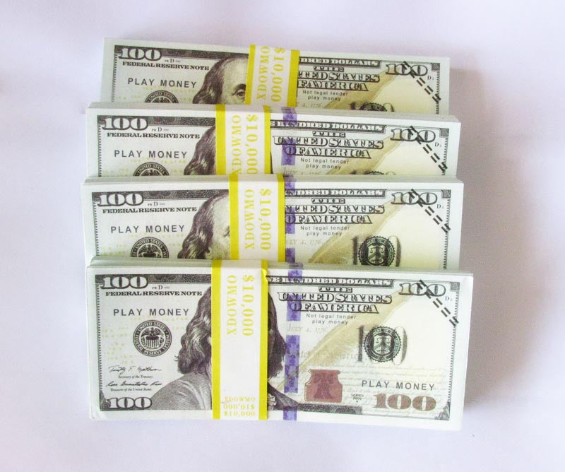 100 Pcs $100 Dollar Paper Play Money Movie Props Banknotes