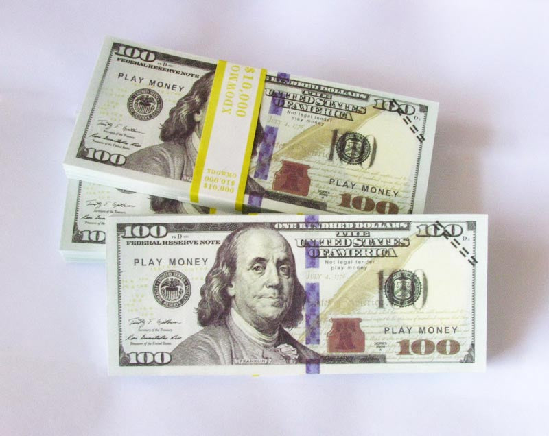 100 Pcs $100 Dollar Paper Play Money Movie Props Banknotes