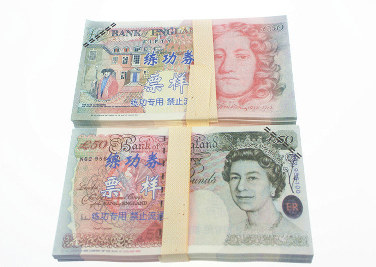 GBP Pound Banknotes Paper Play Money Movie Props