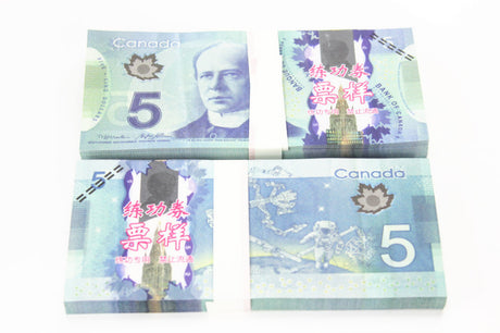 Canadian Dollar CAD Banknotes Paper Play Money Movie Props