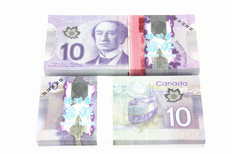 Canadian Dollar CAD Banknotes Paper Play Money Movie Props