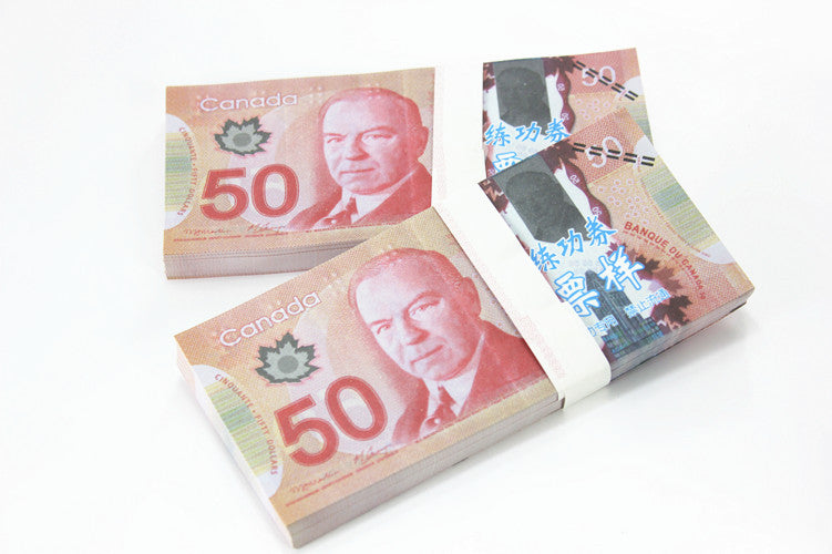 Canadian Dollar CAD Banknotes Paper Play Money Movie Props