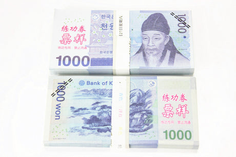 KRW Won Banknotes Paper Play Money Movie Props