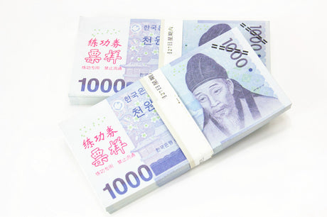 KRW Won Banknotes Paper Play Money Movie Props