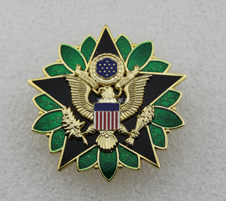 US Army Chief of Staff Office Soldier & Staff Service Badge Solid Copper Replica Movie Props