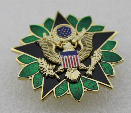 US Army Chief of Staff Office Soldier & Staff Service Badge Solid Copper Replica Movie Props