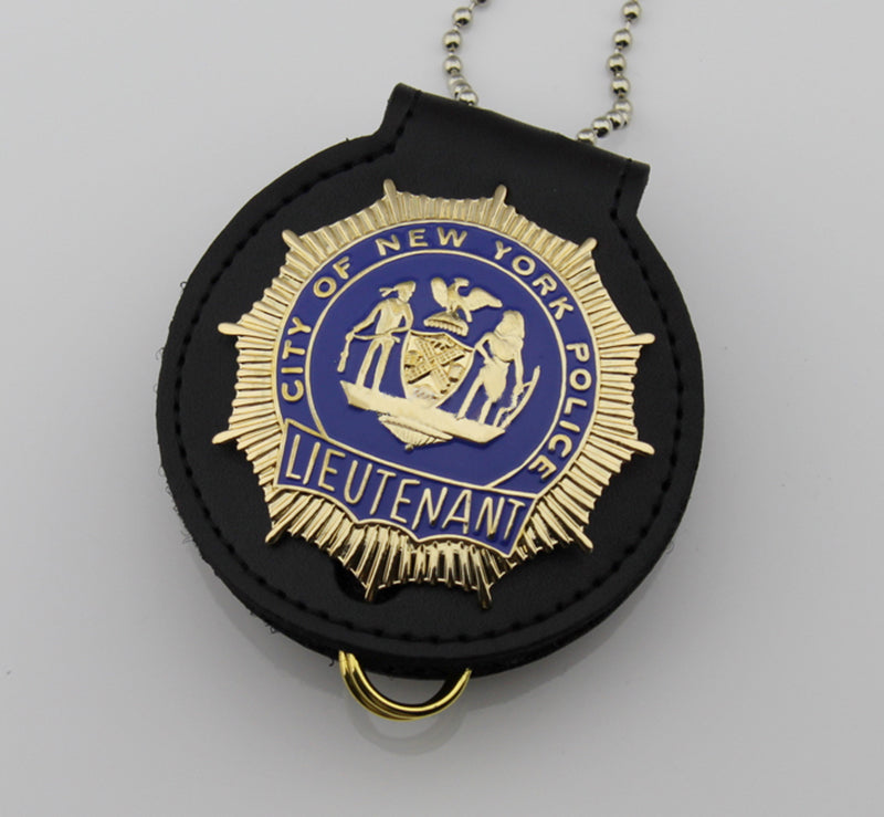 Genuine Leather Holder/ Holster/ Wallet For Multi-size Round or Star Police Badges