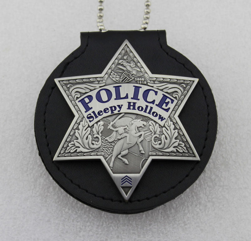 Genuine Leather Holder/ Holster/ Wallet For Multi-size Round or Star Police Badges