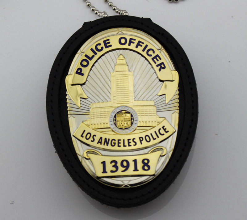 Genuine Leather Oval Holder/ Holster/ Wallet For LAPD Los Angeles Police Badges