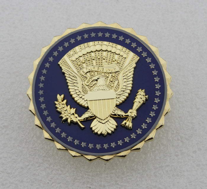 US President Service Badge Solid Copper Brooch Pin Replica Movie Props