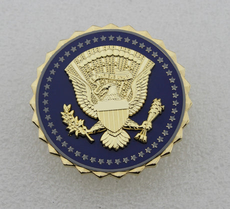 US President Service Badge Solid Copper Brooch Pin Replica Movie Props