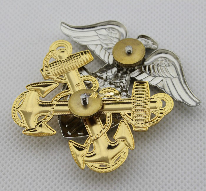 US Navy Officer Cap Emblem Solid Copper Replica Movie Props