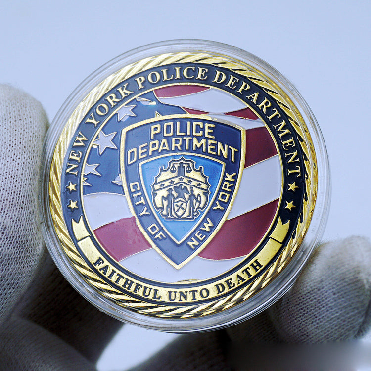 CBP and NYPD Yankees themed 9/11 Pinstripe Alley CBPO Police Officer  challenge coin GL3-012
