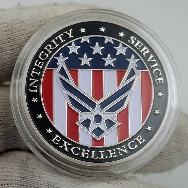 US Air Force Oath Duty Badge Silver Challenge Coin