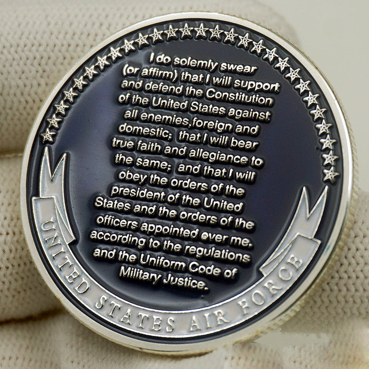 US Air Force Oath Duty Badge Silver Challenge Coin