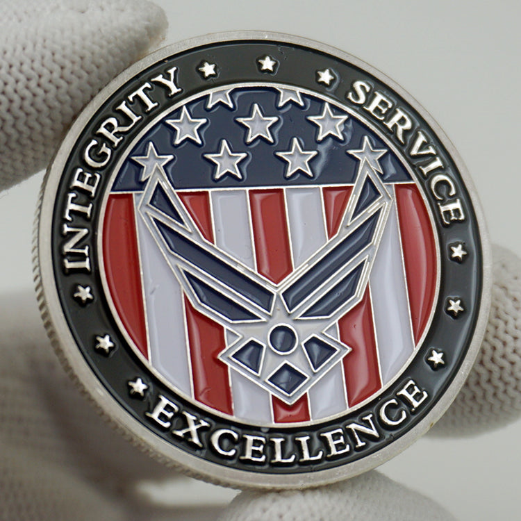 US Air Force Oath Duty Badge Silver Challenge Coin